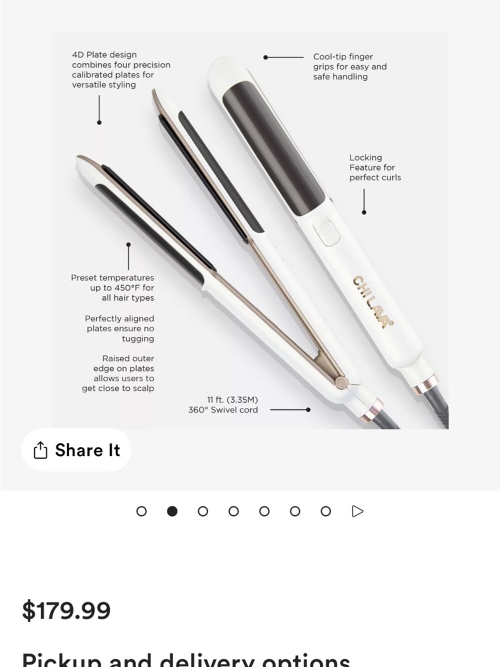 CHI Lava 1inch 4D flat iron - Picture 2 of 5